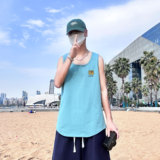 运动风大码卡通熊印花背心舒适休闲夏季潮款号B3905-P20，男装背心/马甲，电商A007
