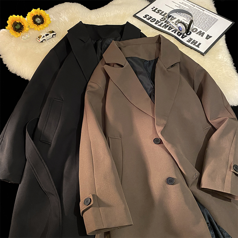 韩系风衣外套男士秋冬韩版潮流中长款过膝大衣F7300-P105【特价】，男装风衣，电商A007