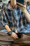 夏季潮流复古格子大码贴标休闲男短袖衬衫C2175-P27【特价】Q，男装衬衫，电商A007