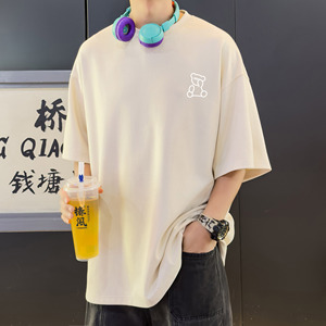 春夏潮流大码休闲美式印花圆领麂皮绒短袖T恤 T3389-P22【特价】图片