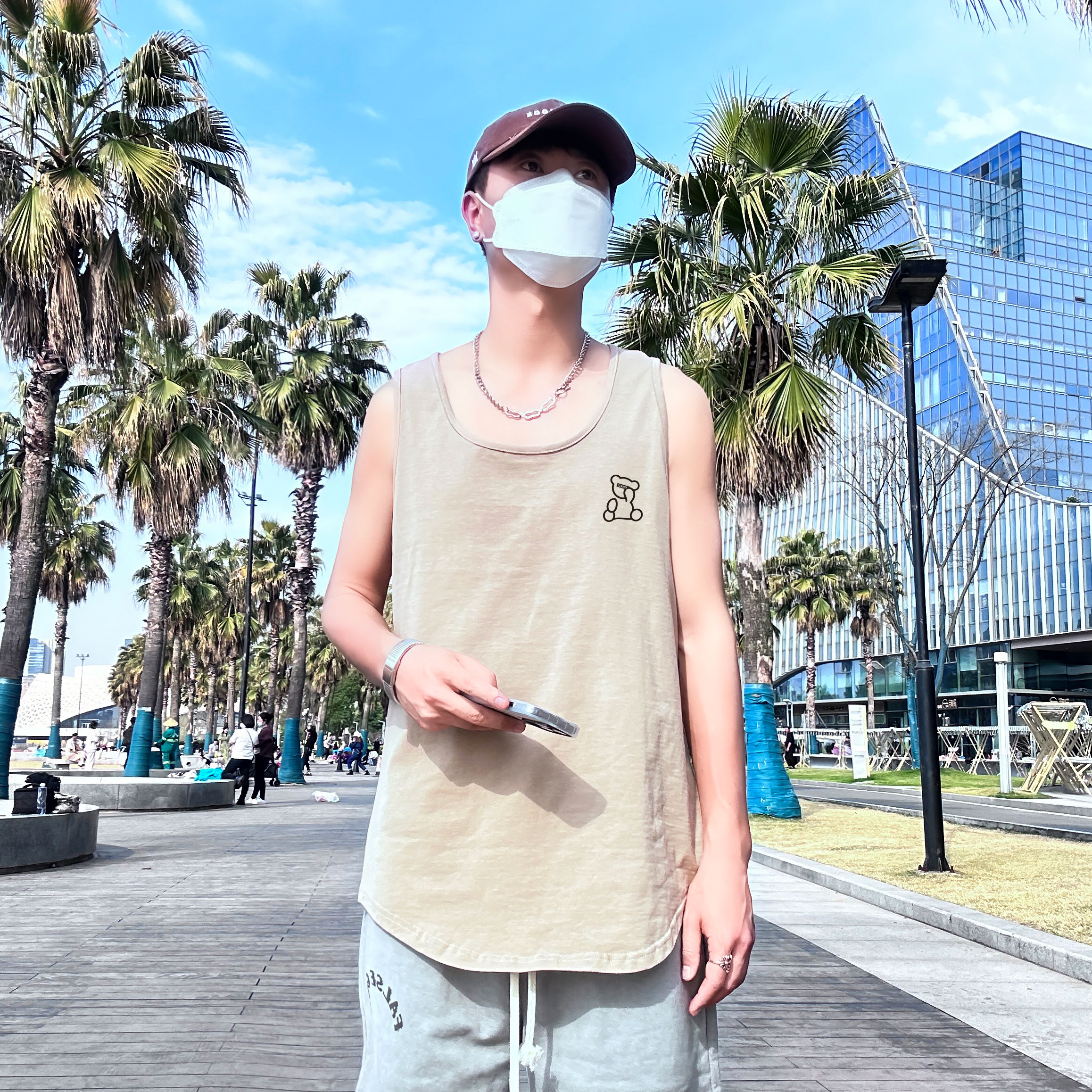 运动风大码印花男士背心舒适休闲夏季潮款号B3906-P20-q，男装背心/马甲，电商A007