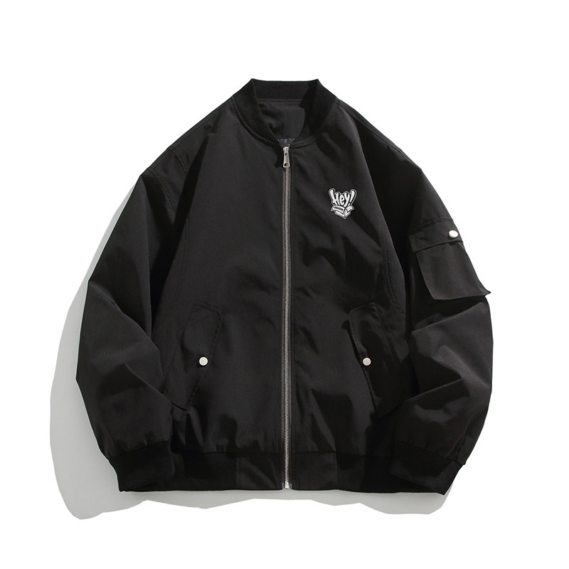大码印花棒球领夹克潮酷宽松工装风男外套J7223-P50【特价】,男装夹克,电商A007