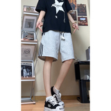 美式条纹运动短裤男夏季宽松直筒休闲五分裤DK8588-P31【特价】，男装牛仔裤，电商A007