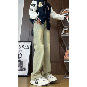 美式复古高弹软牛仔宽松窄筒休闲长裤子牛仔裤K8470-P42【特价】