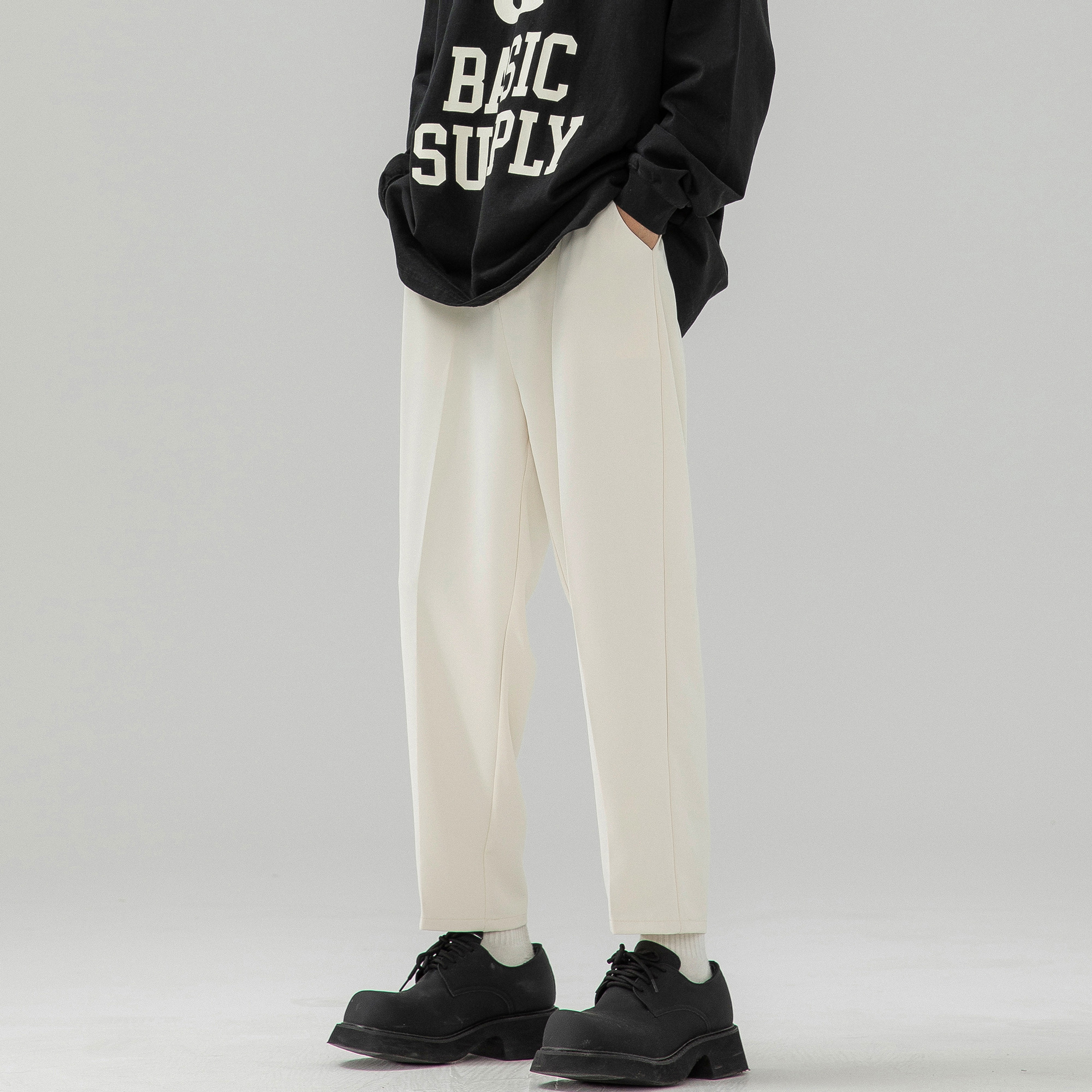 潮流宽松西装裤直筒宽松高腰显瘦休闲烟管裤K72060-P45【特价】Q，男装西裤，电商A007