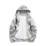 加绒加厚保暖开衫连帽纯色卫衣外套WJ4637-特P52（W4277加绒款），男装卫衣，电商A007