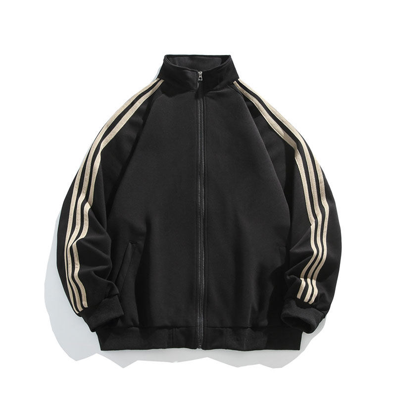 拼色三条杠撞色开衫卫衣大码宽松休闲立领外套W4602-P52【特价】,男装卫衣,电商A007