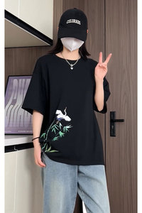 风新中式重磅240克双纱精梳棉半袖短袖T恤T3517-P25【特价】图片