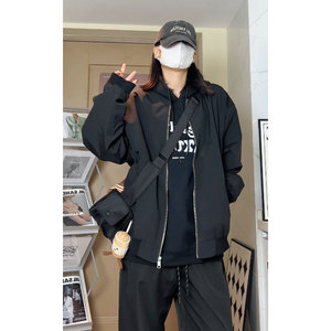 大码春季棒球领夹克潮酷宽松工装风男外套J7220-P45【特价】Q图片