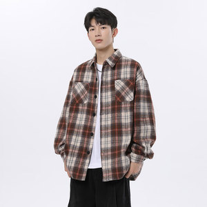 小香风复古格子加厚衬衫夹克外套休闲情侣宽松C2197-P45【特价】A图片