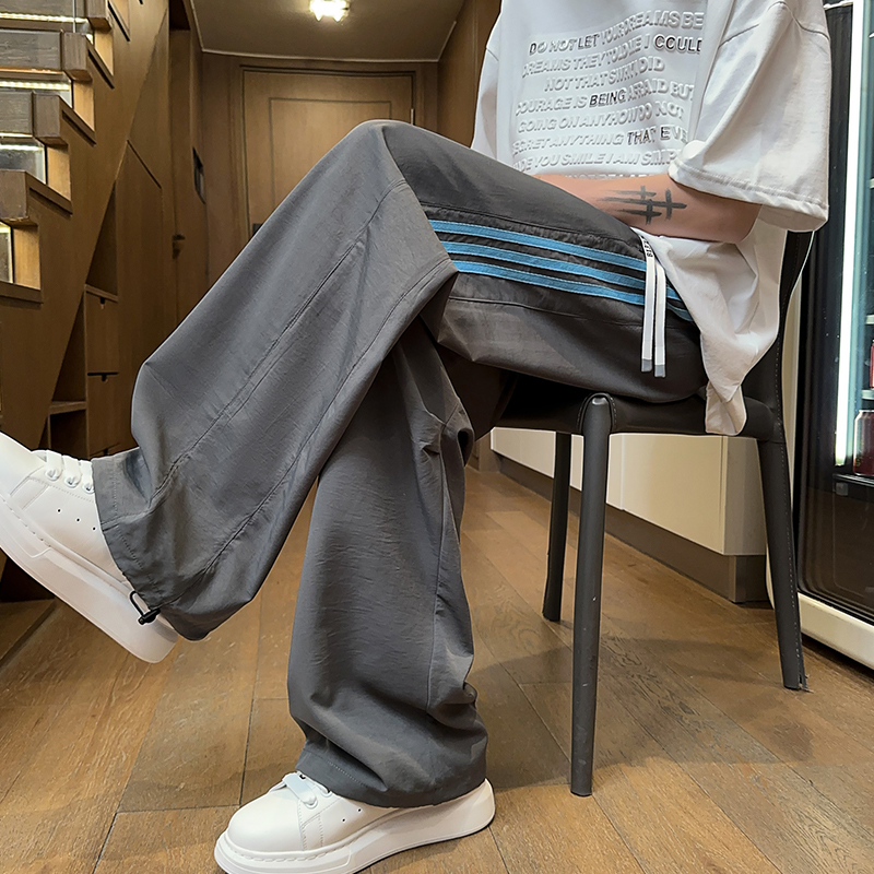 春夏条纹撞色大码三条杠运动裤直筒长裤休闲裤K8592-P27【特价】，男装休闲裤，电商A007