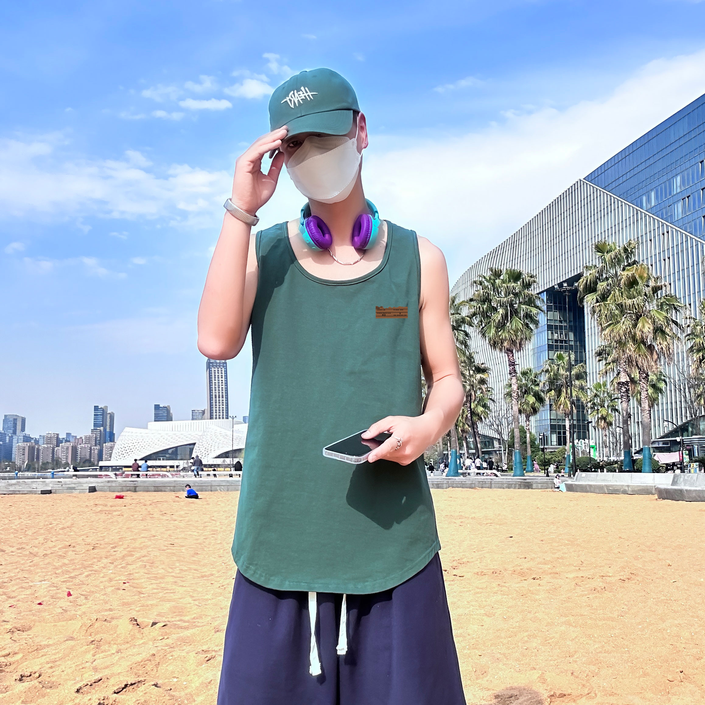 运动风大码印花男士背心舒适休闲夏季潮款号B3904-P20-q,男装背心/马甲,电商A007