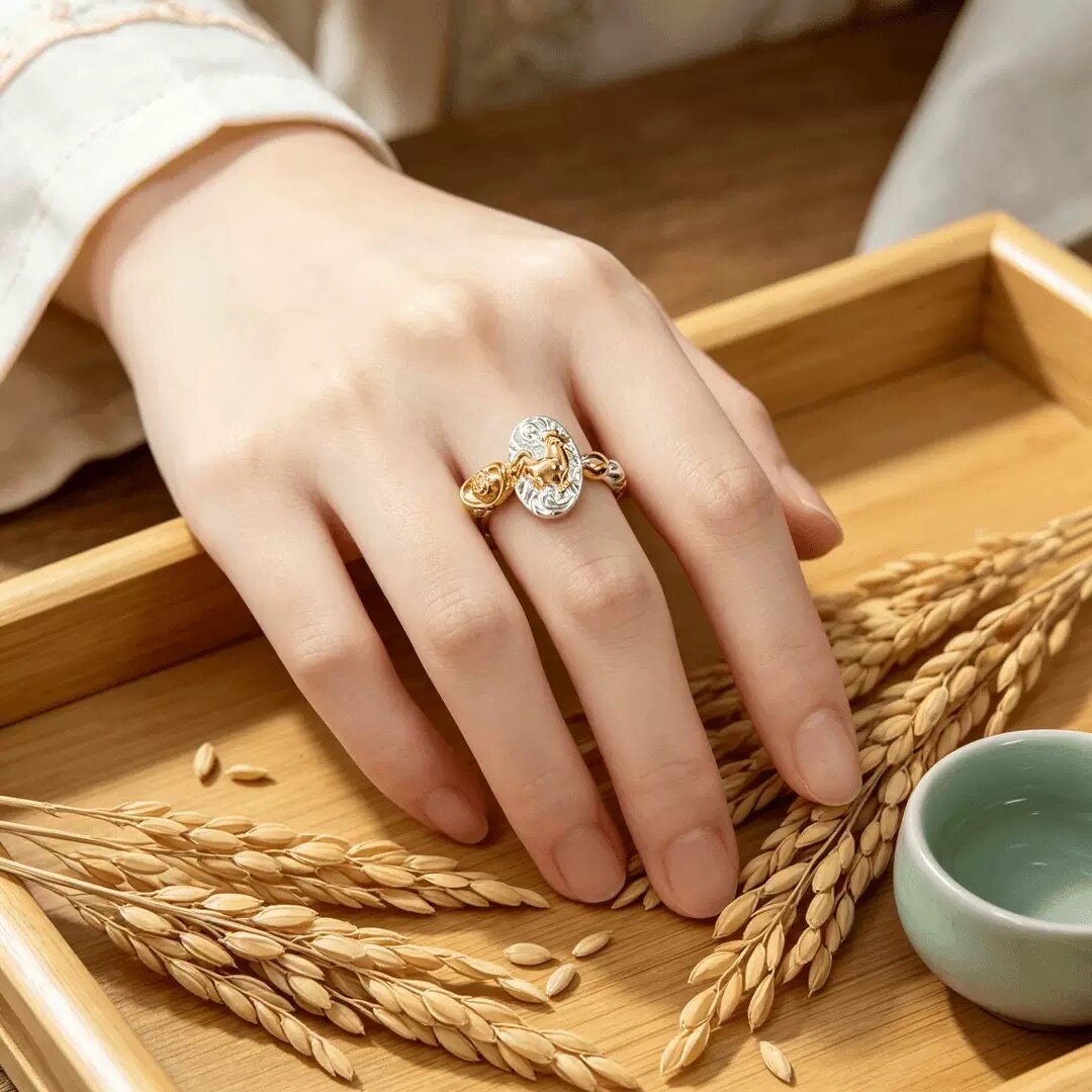 【师傅推荐】七粒米生肖戒指手工男女同款活口圈指环情侣时尚戒指