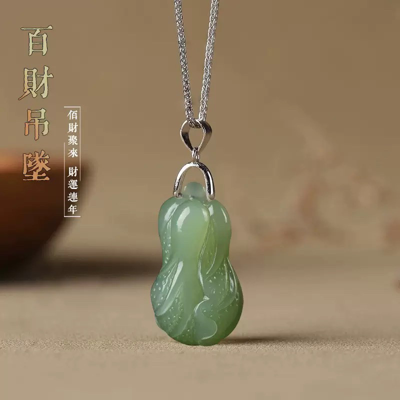 白菜吊坠男女款百财来聚项链八方来财毛衣链挂件财运连连挂坠礼物