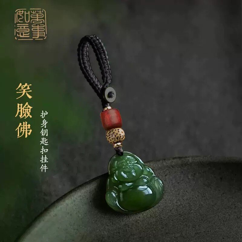 创意佛公手机链笑脸佛钥匙挂件钥匙扣男女钥匙链平安挂饰包包吊坠