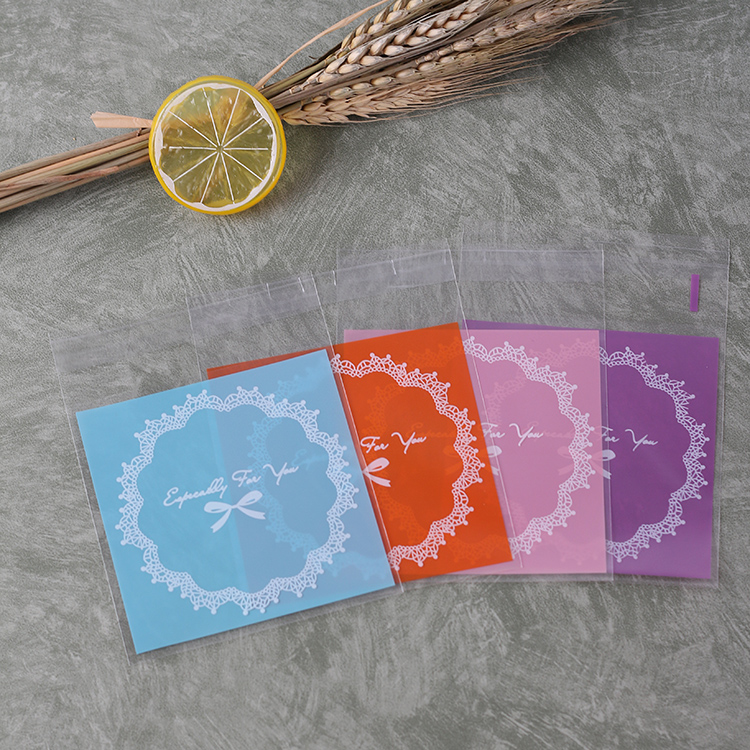 包邮烘焙包装袋蝴蝶结糖果自封粘袋 蛋黄酥包装袋 饼干袋 100个装