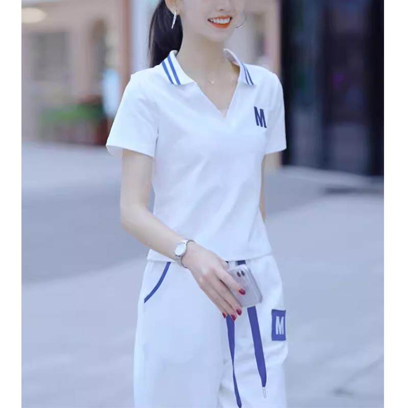 欧洲站休闲 运动套装女宽松韩版2025年夏春秋季新款短袖时尚两件