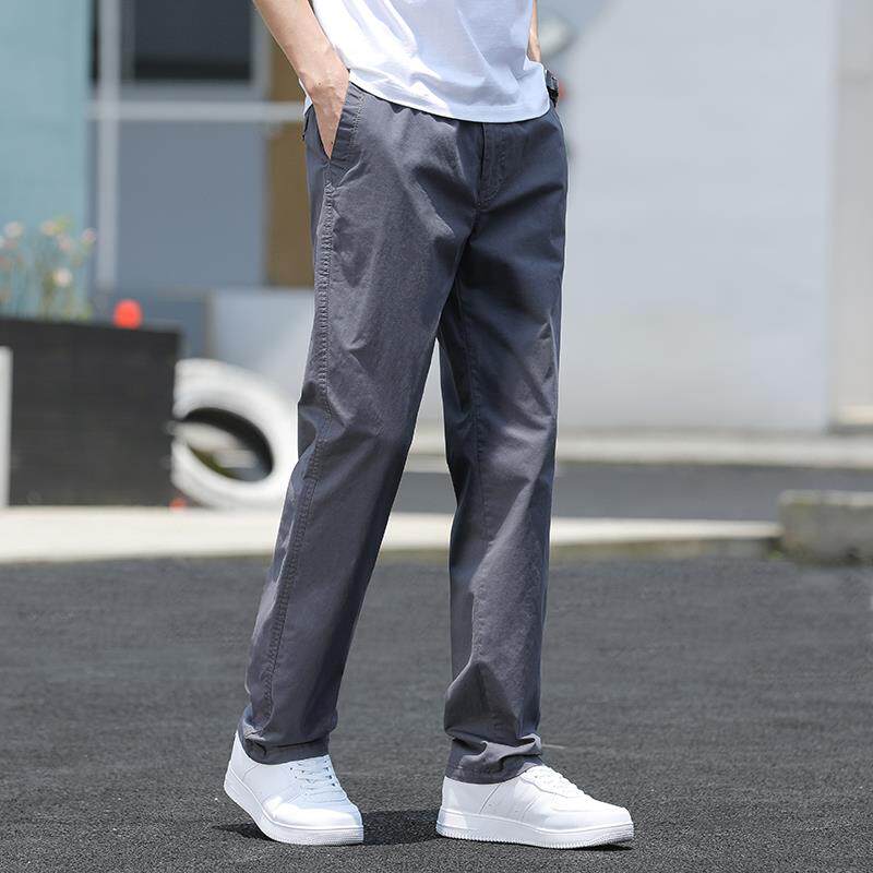 裤子男夏季薄款宽松休闲裤直筒垂感大码男裤中年男士夏天运动长裤
