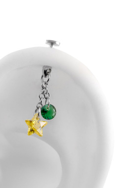 vigarzhang钛钢恶魔钉爱字尖锥吊坠耳骨钉甜酷风独特精致耳饰新款