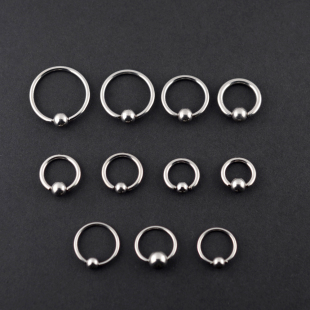 1216钛钢帅气卡球唇环耳环鼻环眉女男士系带PA环穿孔饰品通用耳饰