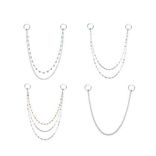 钛钢铸造中性双耳洞养耳环防过乳