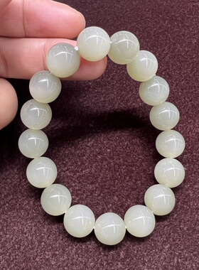 新疆和田玉且末料晴水冰猫手串 卡12