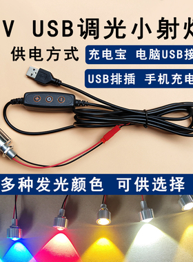 1WLED聚光射灯改装展柜模型手办灯笼光源5VUSB充电宝调光小夜灯泡