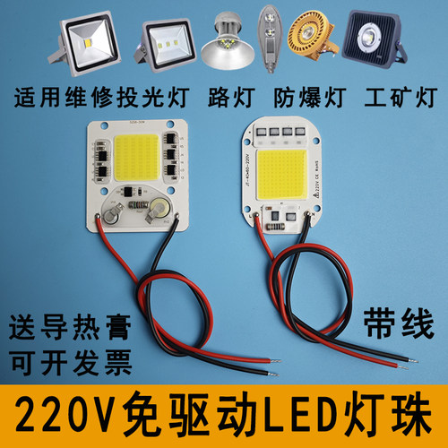 220V免驱动LED灯珠投光灯灯芯片