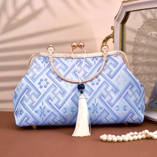 国风刺绣女包中式复古手提斜挎包晚宴包口金包旗袍包织锦刺绣女包