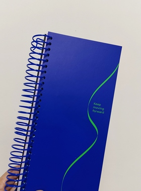 苍蓝彩色线圈本手账本学生记事本大本子蓝色本子INS风本子定制