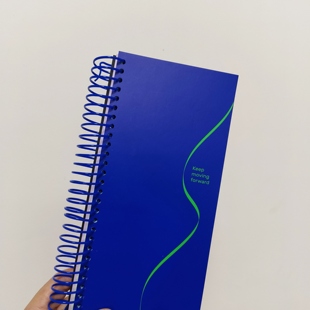 苍蓝彩色线圈本手账本学生记事本大本子蓝色本子INS风本子定制