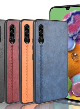 适用三星A90 5G版手机壳Galaxy SM-A908F保护套小牛纹贴皮壳A905g