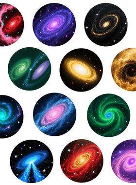 宇宙星空梦幻炫彩星系漩涡 水晶玻璃冰箱贴白板贴磁性家居装饰贴