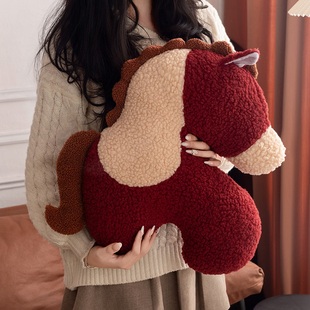 仿真赤兔小马驹抱枕毛绒玩具女生睡觉抱枕沙发客厅靠垫床上腰靠