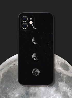 苹果iPhone13手机壳12迷你max女X七8plus月球xr/xs黑色11Pro新款