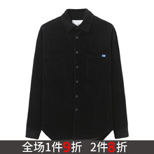 简约宽松黑色潮流全棉灯芯绒外套男 马克华菲夹克男2019冬季 新款