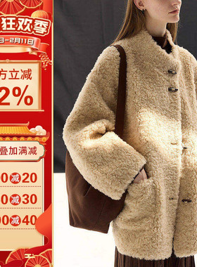 沪小鹿纸样 牛角扣羊羔毛大衣外套裁剪图缝纫做衣服样板 M81