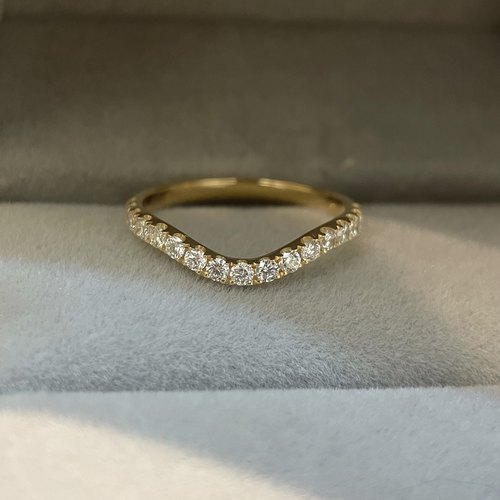 真钻32分钻石弧形排戒18K实心