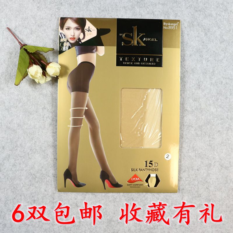 SK丝袜夏季超薄加裆连裤袜性感隐形透明美腿长筒统打底袜子sk8951