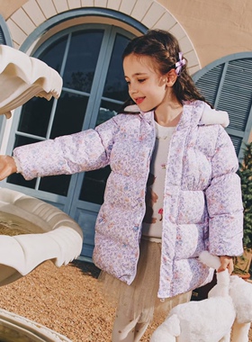 gb好孩子童装2025秋冬新品女童加厚中长款羽绒服外套145241XB120G