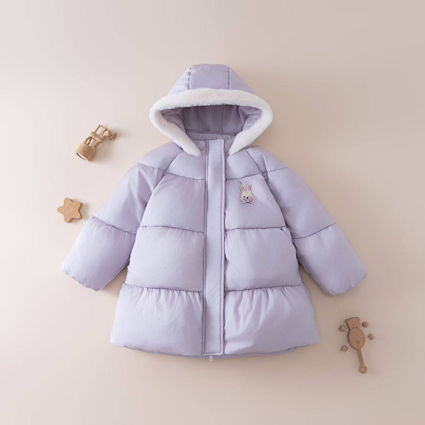 gb好孩子童装2025秋冬新品女童加厚连帽羽绒服外套145241XB120H