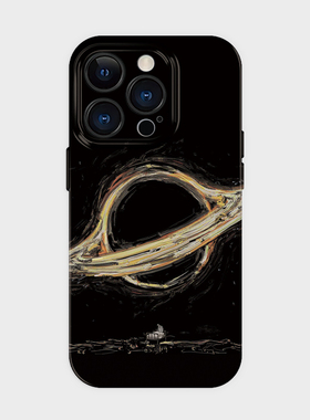 时间黑洞~适用苹果16ProMax软壳iPhone15pro华为mate70全包防摔P60黑色独特艺术设计感小米14小众ins手机壳13