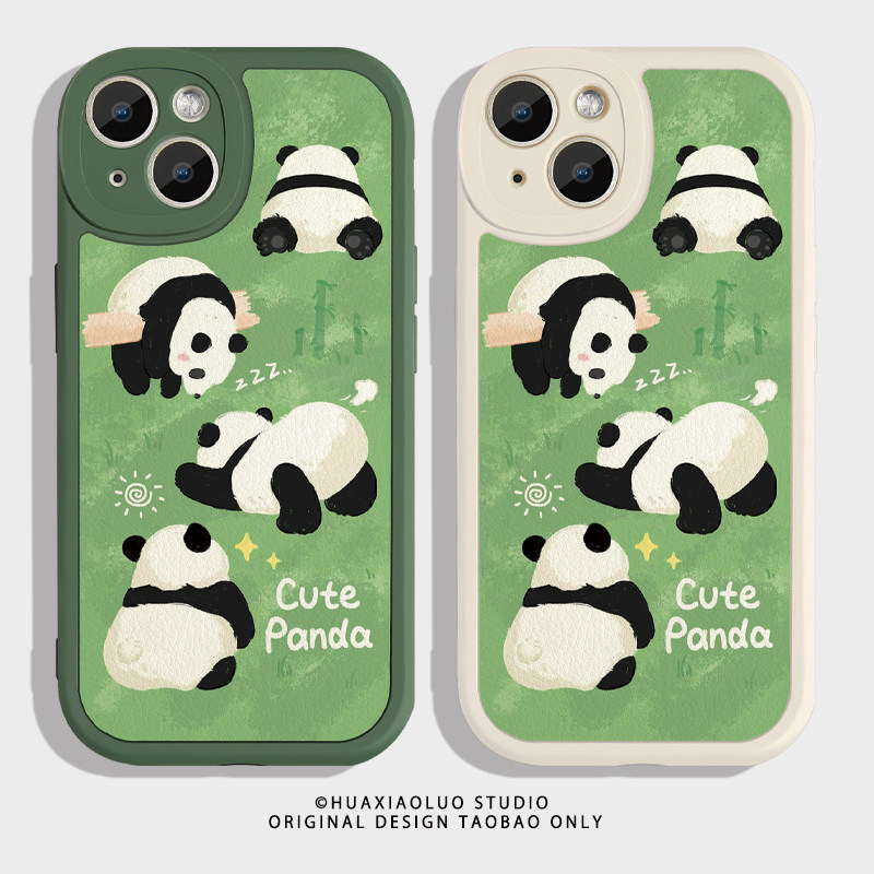 回家啦~熊猫花花iphone14苹果12promax华为mate40小米13适用vivos16