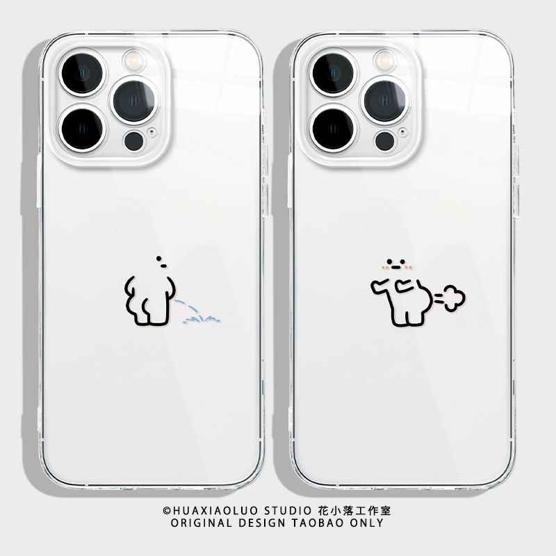 臭屁大王~透明趣味搞怪iPhone15promax苹果14小米13华为mate60新款pura70/p60pro适用iqoo12荣耀90情侣手机壳