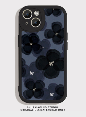 山茶花~小众冷淡风iPhone12苹果14promax华为p60新款nova11小米13适用opporeno10荣耀90一加ace2小羊皮手机壳