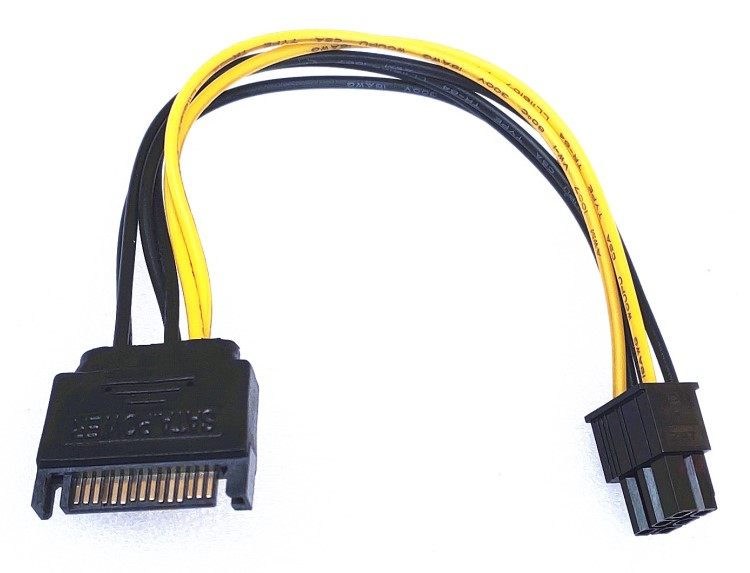 全新电脑sata电源线转6pin显卡供电线 6p串口转接线