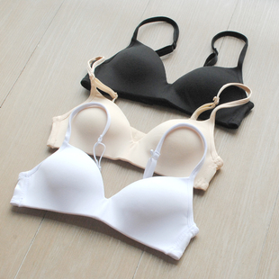 AA杯超薄小胸平胸内衣无钢圈光面基础款文胸女胸罩不空杯7580背扣