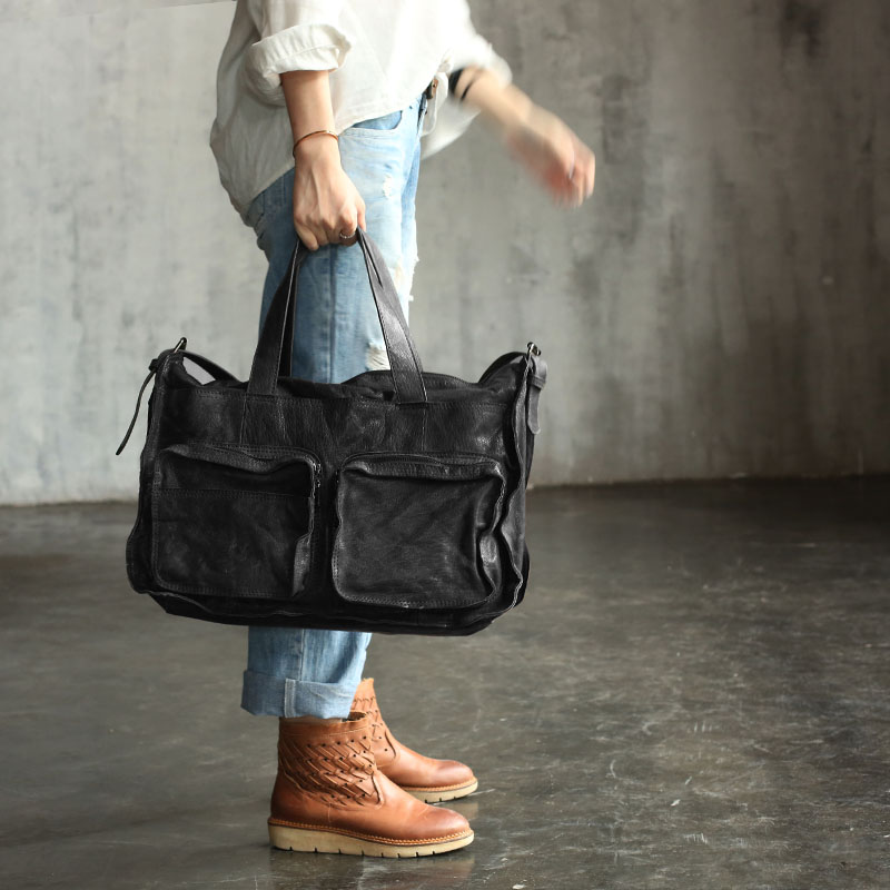 角落原创手工背包男清货真皮男包手提包斜挎大容量潮 街头0782#
