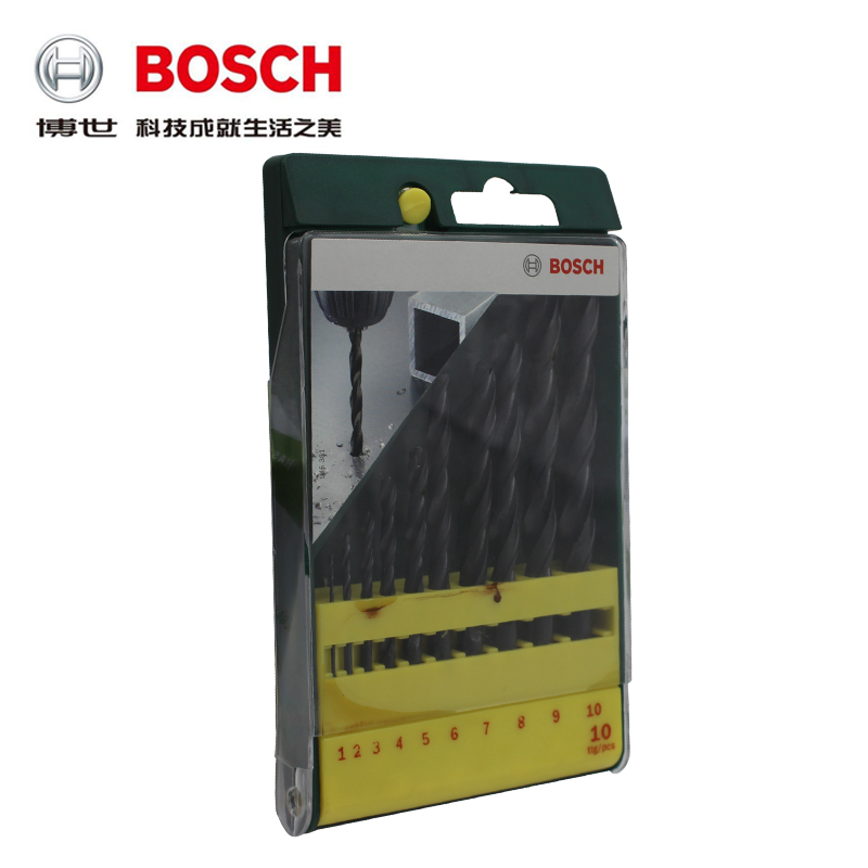 博世 BOSCH 10支HSSR 套装HSS-G高速钢金属麻花钻头钻咀