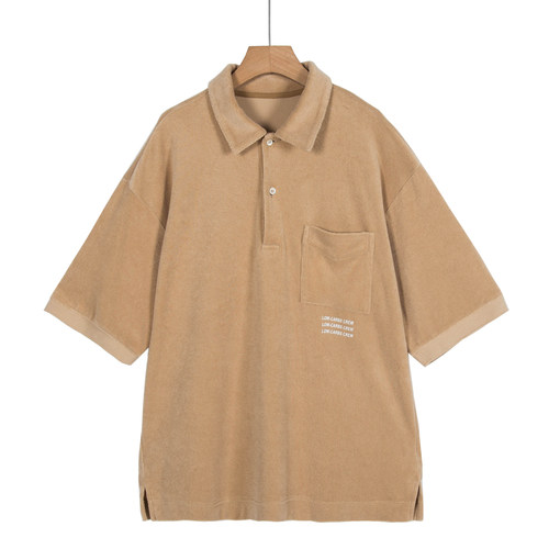 摩系列剪标男装夏新款时尚字母印花毛巾布POLO衫CB01P0L003/3-24